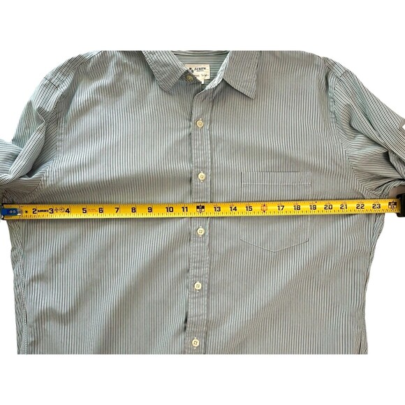 J Crew Shirtings VTG 2 Ply Cotton Striped Button Shirt Preppy Business Soft L - Picture 7 of 10